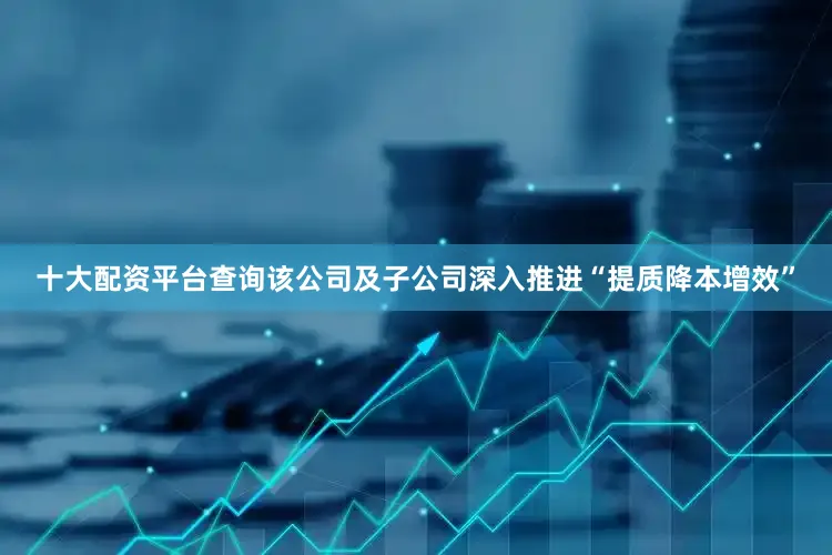 十大配资平台查询该公司及子公司深入推进“提质降本增效”